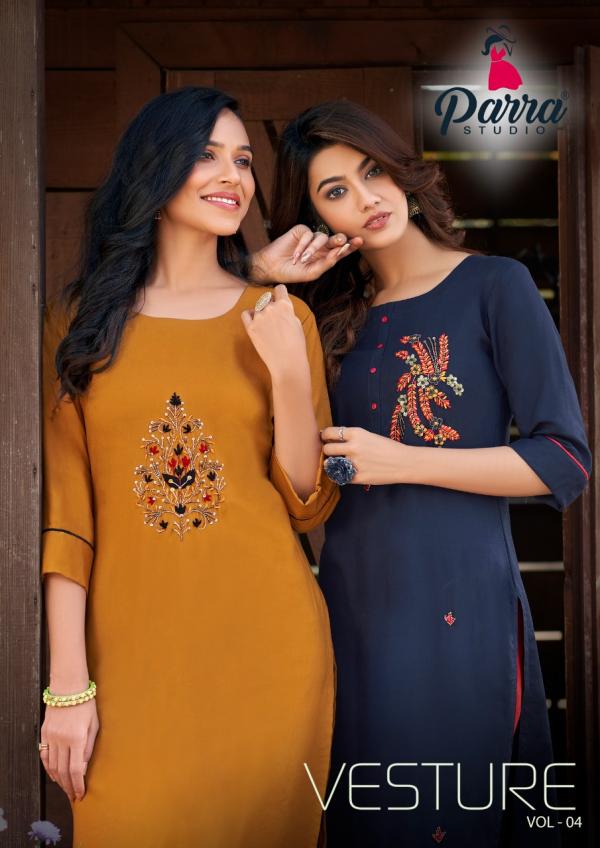 Parra Vesture Vol 4 Rayon Khatli Work Designer Kurti Collection